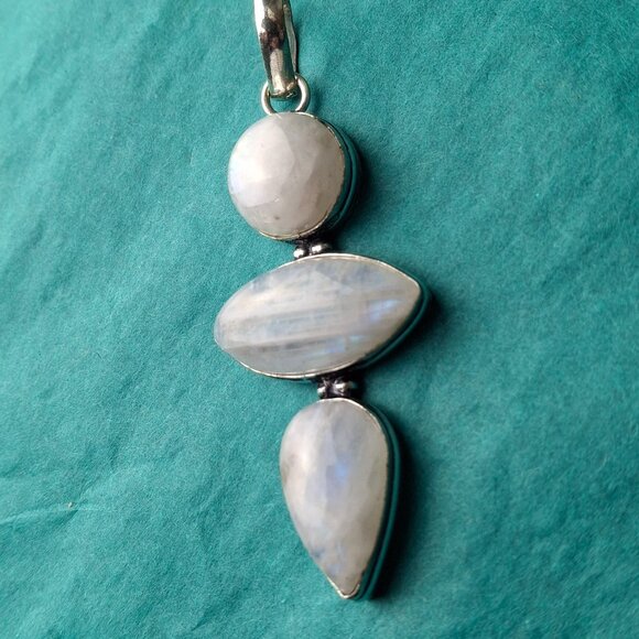 Jewelry - 2/35$  NWOT  moonstone pendant 925 silver blue irridescence